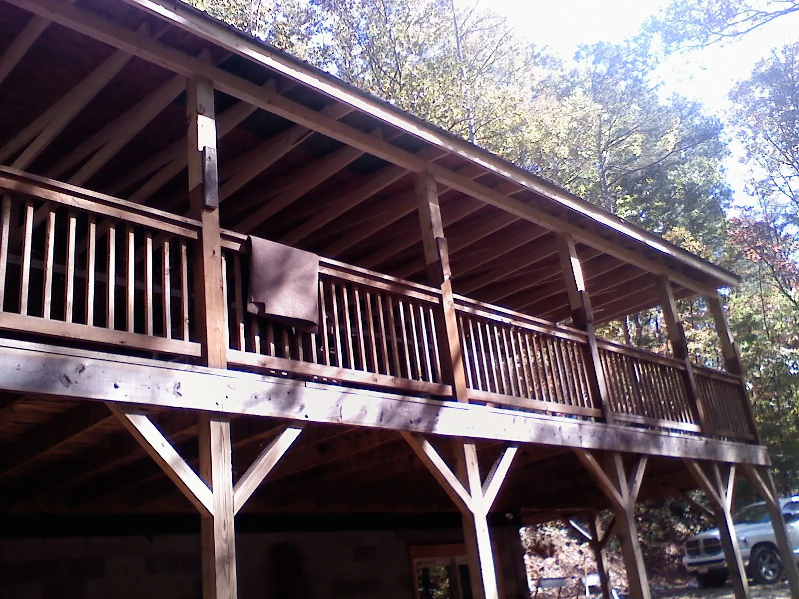Timber framing under a new elevated porch and deck — Roof Leak Repair in Cobbs Creek by Roofing Brothers
